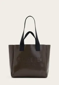 AllSaints geanta de piele IZZY culoarea maro, W391XD imagine