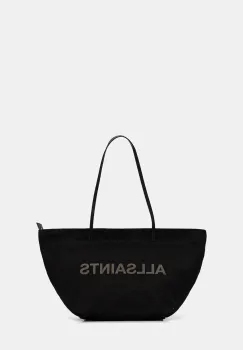 AllSaints geanta din bumbac SERAFINA culoarea negru, W323XC imagine