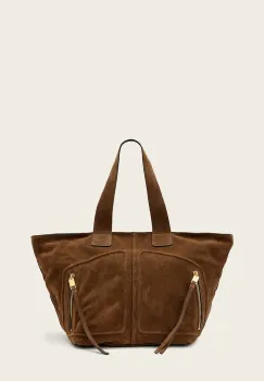 AllSaints geanta shopper pentru femei, din piele intoarsa JEAN imagine