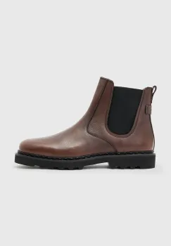 AllSaints ghete chelsea de piele SKIFF CHELSEA BOOT culoarea maro, M025FD imagine