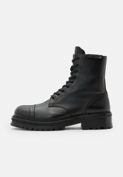 AllSaints ghete de piele Hank Boot barbati, culoarea negru, M004FB imagine