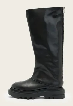 AllSaints ghete de piele Maxie Boot culoarea negru, cu platforma, W064FD imagine