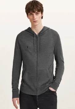 AllSaints  hanorac cu fermoar si gluga pentru barbati din lana imagine