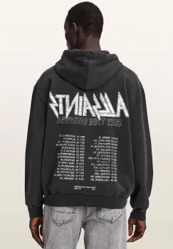 AllSaints hanorac cu gluga pentru barbati din bumbac CHROMIUM imagine