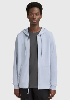 AllSaints hanorac de bumbac BRACE culoarea gri, cu gluga, uni, M032JB imagine