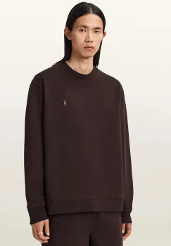 AllSaints hanorac de bumbac culoarea maro, uni, M016ND imagine