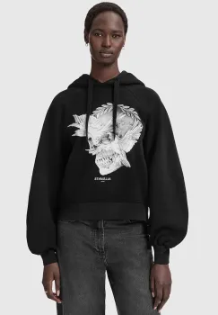 AllSaints hanorac de bumbac culoarea negru, cu gluga, cu imprimeu, W092JD imagine