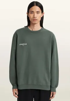 AllSaints hanorac de bumbac culoarea verde, cu imprimeu, M021ND imagine