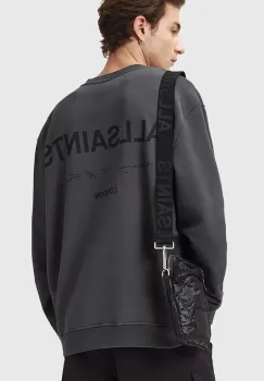 AllSaints hanorac de bumbac FUTURE culoarea gri, cu imprimeu, M001ND imagine