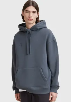 AllSaints hanorac de bumbac HAVEN barbati, culoarea gri, cu gluga, neted, M004NB imagine