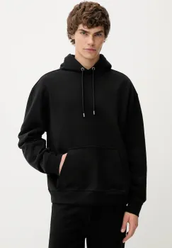 AllSaints hanorac de bumbac MILO culoarea negru, cu gluga, uni, M009ND imagine
