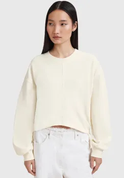 AllSaints hanorac de bumbac MIRA culoarea bej, uni, W214JC imagine