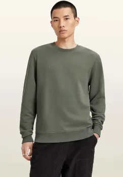 AllSaints hanorac de bumbac RAVEN CREW culoarea bej, uni, M037NB imagine