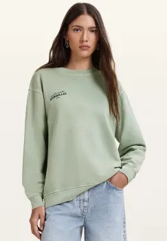 AllSaints hanorac de bumbac SOLEIL culoarea verde, cu imprimeu, W222JC imagine