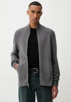 AllSaints hanorac din lana STATTEN culoarea gri, uni, M073KB imagine
