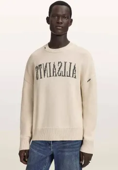 AllSaints hanorac oversized pentru barbati, din bumbac CROSSED imagine