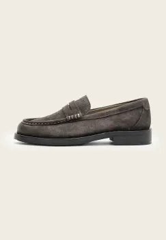 AllSaints mocasini de piele BLOOM SUEDE LOAFER culoarea gri, M022FC imagine