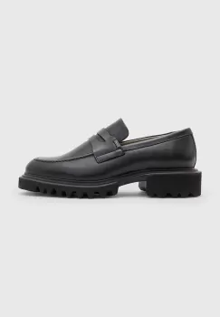 AllSaints mocasini de piele Lola Loafer femei, culoarea negru, cu platforma, WF774Z imagine