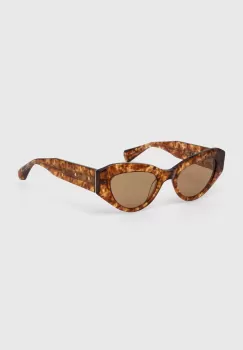 AllSaints ochelari de soare femei, culoarea maro imagine