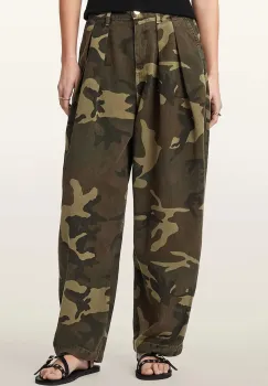 AllSaints pantaloni baggy pentru femei, din bumbac BECCA imagine