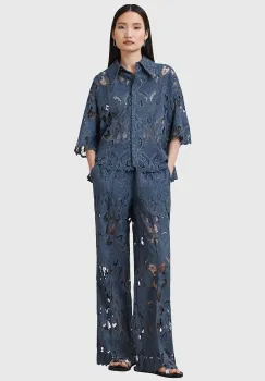 AllSaints pantaloni CHARLI drept, high waist, W080TC imagine