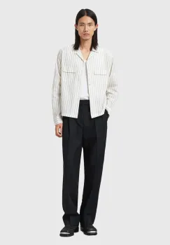 AllSaints pantaloni cu lana TALLIS culoarea negru, drept, M021TD imagine