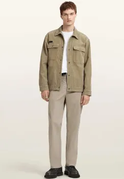 AllSaints pantaloni de bumbac BECKLEY culoarea bej, cu fason chinos, M022TD imagine