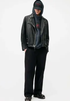 AllSaints pantaloni de bumbac CHESTER SWEATPANT culoarea negru, drept, M004TA imagine