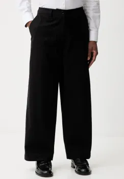 AllSaints pantaloni de bumbac culoarea negru, drept, M035TD imagine