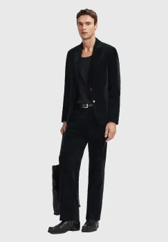 AllSaints pantaloni de bumbac SAGA culoarea negru, drept, M018QD imagine