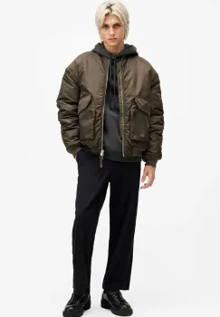 AllSaints pantaloni de bumbac WARDEN culoarea negru, drept, M022TB imagine