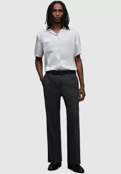 AllSaints pantaloni de lana Mount culoarea negru, drept imagine