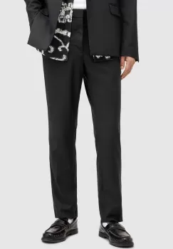 AllSaints pantaloni DIMA barbati, culoarea negru, drept imagine