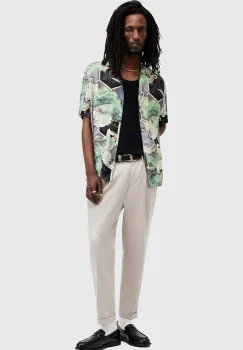 AllSaints pantaloni din lana TALLIS culoarea bej, drept, M002TZ imagine