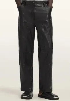 AllSaints  pantaloni pentru barbati din piele CARVER imagine