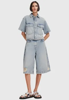 AllSaints pantaloni scurti jeans LOUIE uni, high waist, W077EC imagine