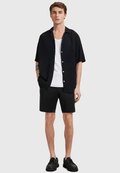 AllSaints pantaloni scurti NEIVA barbati, culoarea negru, M037TC imagine