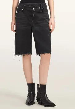 AllSaints pantaloni scurti pentru femei, din denim AKI imagine
