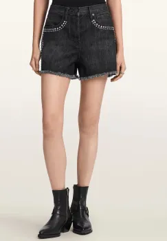 AllSaints pantaloni scurti pentru femei, din denim HEIDI imagine