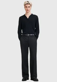 AllSaints pantaloni TANNER culoarea negru, drept, M026TC imagine
