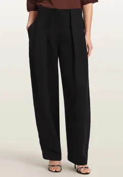 AllSaints  pantaloni wide leg pentru femei cu amestec de in PHI imagine
