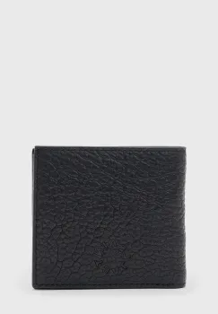 AllSaints portofel de piele ELKKA culoarea negru, M295XB imagine