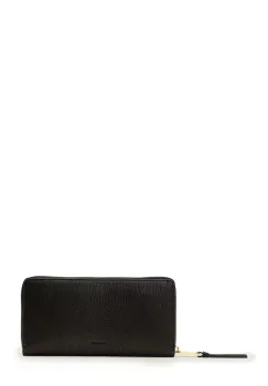 AllSaints portofel de piele TRAVEL culoarea negru, W277XD imagine