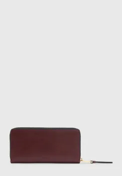 AllSaints portofel de piele TRAVEL culoarea rosu, W276XD imagine