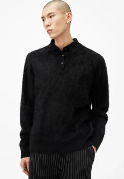 AllSaints pulover de casmir ABEL culoarea negru, M081KB imagine