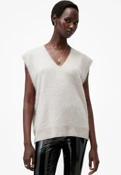 AllSaints pulover de casmir REBEL culoarea alb, W112KB imagine