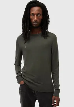 AllSaints pulover de lana MODE barbati, culoarea gri, M002KZ imagine