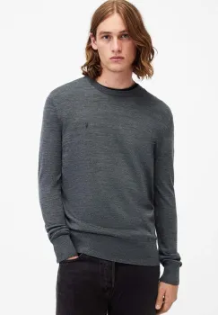 AllSaints pulover de lana MODE barbati, culoarea gri, M002KZ imagine
