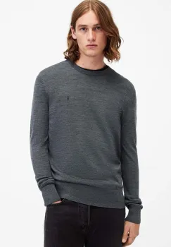 AllSaints pulover de lana MODE barbati, culoarea gri, M002KZ imagine