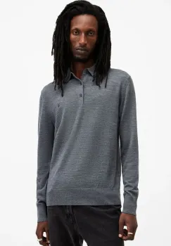 AllSaints pulover de lana MODE MERINO barbati, culoarea albastru marin, light, M085KB imagine